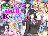 ギャルとビッチの姉妹丼！！ ●●との3Pハーレム性生活！！