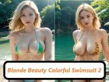 Blonde Beauty Colorful Swimsuit 2 ?New Model?【ブロンド美女カラフル水着2】